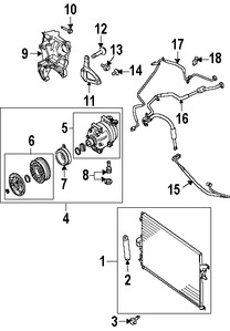 Foto de Condensador de Aire Acondicionado Original para Suzuki Forenza Suzuki Reno Marca SUZUKI Nmero de Parte 9531085Z02