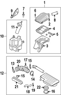 Foto de Caja del Filtro de Aire Original para Suzuki Forenza Suzuki Reno Marca SUZUKI Nmero de Parte 1371085Z00