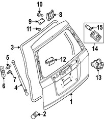 Foto de Soporte Elevacin Puerta Trasera Original para Suzuki Forenza 2005 2006 2007 2008 Marca SUZUKI Nmero de Parte 8185085Z11