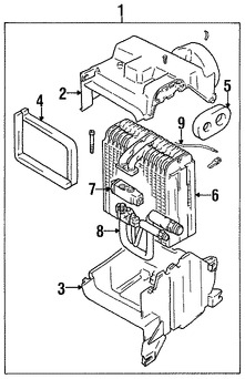 Foto de Recipiente del nucleo del evaporador del aire acon Original para Suzuki Esteem Marca SUZUKI Nmero de Parte 9542160G10