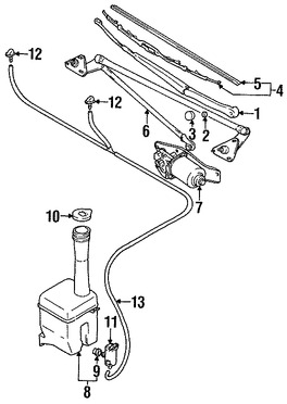 Foto de Motor de Limpiaparabrisas Original para Suzuki Esteem Marca SUZUKI Nmero de Parte 3810160G10