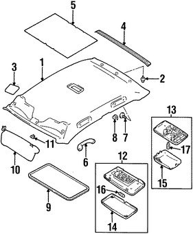 Foto de Parasol / Visera Original para Suzuki Esteem 1998 1999 2000 2001 2002 Marca SUZUKI Nmero de Parte 8480160G43T18