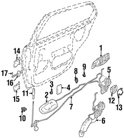 Foto de Clip del Botn de Puerta Original para Suzuki Esteem Suzuki Vitara Suzuki Grand Vitara Suzuki XL-7 Suzuki Aerio Marca SUZUKI Nmero de Parte 0940307324