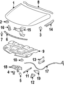 Foto de Aislamiento del capo Original para Suzuki XL-7 2007 2008 2009 Marca SUZUKI Nmero de Parte 7527078J01