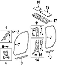 Foto de Clip de Panel de Moldura Pilar B Original para Toyota Tundra Toyota Sequoia Marca TOYOTA Nmero de Parte 9008446036