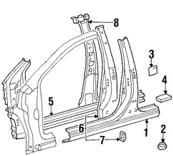 Foto de Sello de Molduras Pilar de Puerta Original para Toyota Echo 2000 2001 2002 2003 2004 2005 Marca TOYOTA Nmero de Parte 5919812010