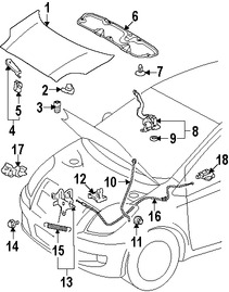 Foto de Clip del sello del capo Original para Toyota Yaris 2007 2008 2009 2010 2011 Marca TOYOTA Nmero de Parte 9046708063