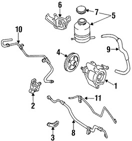 Foto de Manguera de Presin Direccin hidrulica Original para Toyota RAV4 1996 1997 1998 Marca TOYOTA Nmero de Parte 4441042011