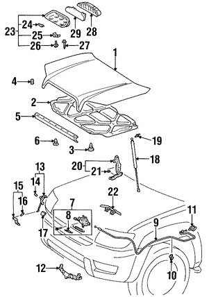 Foto de Panel de Cap Original para Toyota 4Runner Marca TOYOTA Nmero de Parte 5330135141