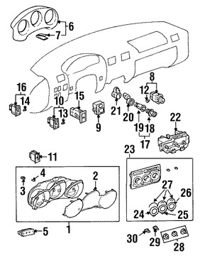 Foto de Interruptor Dimmer del tablero de instrumentos Original para Toyota MR2 Spyder 2000 2001 2002 2003 2004 2005 Marca TOYOTA Nmero de Parte 8411917050