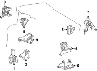 Foto de Soporte de Montura del motor Original para Toyota Corolla 2014 2015 2016 2017 Marca TOYOTA Nmero de Parte 123250T360