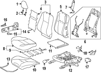 Foto de Bastidor de Asiento Original para Toyota Corolla 2017 Marca TOYOTA Nmero de Parte 7201002502