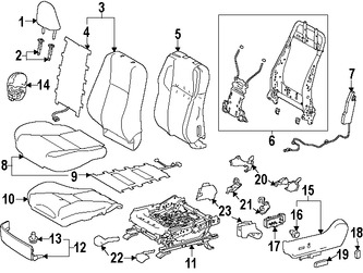 Foto de Bastidor de Asiento Original para Toyota Corolla 2017 Marca TOYOTA Nmero de Parte 7202002491