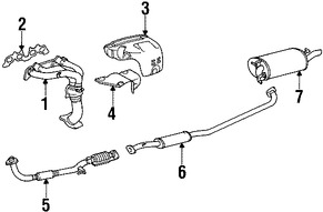 Foto de Tubo de Escape Intermedio Original para Toyota Camry 1997 1998 1999 2000 2001 Toyota Solara 1999 Marca TOYOTA Nmero de Parte 1742003080