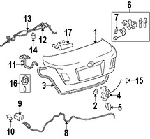 Foto de Bisagra de puerta del maletero Original para Toyota Camry 2007 2008 2009 2010 2011 Marca TOYOTA Nmero de Parte 6451006030