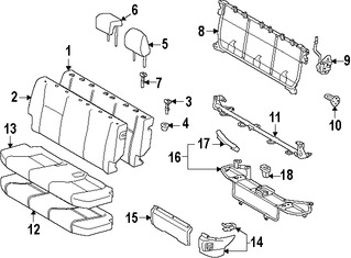 Foto de Cubierta de Asiento Original para Toyota Prius C 2012 2013 2014 2015 2016 2017 Marca TOYOTA Nmero de Parte 7107552J70B1