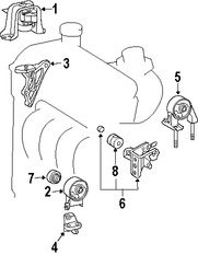 Foto de Soporte de Montura del motor Original para Toyota Echo Scion xA Scion xB Marca TOYOTA Nmero de Parte 1232521020