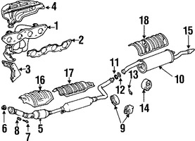 Foto de Sujetador Sistema de Escape Original para Toyota Echo Scion xB Scion xA Marca TOYOTA Nmero de Parte 1756223040