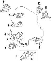 Foto de Soporte de Montura del motor Original para Toyota RAV4 Scion xB Marca TOYOTA Nmero de Parte 1230428150