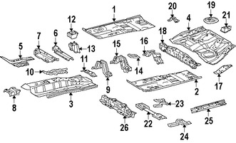 Foto de Travesano Plataforma de Piso Original para Toyota Lexus Scion Marca TOYOTA Nmero de Parte 5705212010