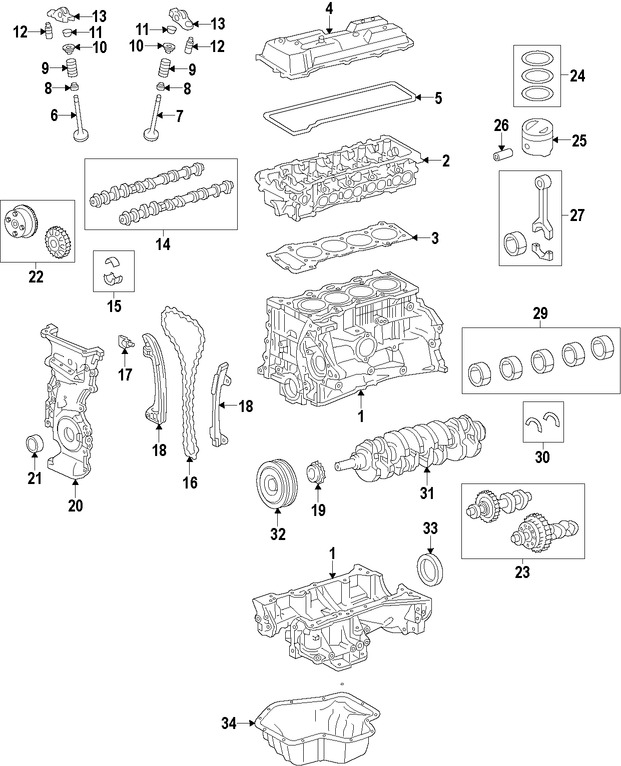 Foto de Juego de Empacadura de la culata Original para Toyota RAV4 Scion tC Marca TOYOTA Nmero de Parte 041120V021