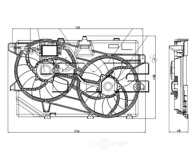 Foto de Ventilador Dual Condensador y Radiador  para Ford Edge Lincoln MKX Marca TYC Nmero de Parte 622040