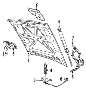 Foto de Soporte de Elevacin Puerta Trasera Original para Volvo 760 Volvo 960 Volvo S90 Volvo V90 Volvo 940 Marca VOLVO Nmero de Parte 3526163