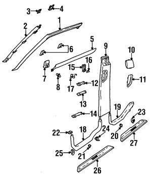 Foto de Clip de Panel de Moldura Pilar A Original para Volvo V70 1998 1999 2000 Volvo S70 1999 2000 1998 Marca VOLVO Nmero de Parte 9164000