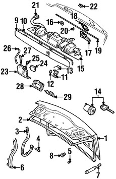 Foto de Tapa del maletero Original para Volvo S70 1999 2000 1998 Marca VOLVO Nmero de Parte 9203557