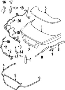 Foto de Tapa del maletero Original para Volvo C70 Marca VOLVO Nmero de Parte 39794494