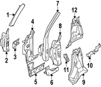 Foto de Refuerzo de Pilar B de Carroceria Original para Volvo C70 Marca VOLVO Nmero de Parte 1385222