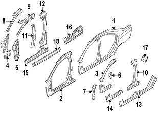 Foto de Refuerzo de Pilar B de Carroceria Original para Volvo S80 2007 2008 Marca VOLVO Nmero de Parte 31213505