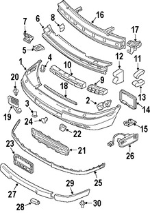 Foto de Riel de soporte de cubierta de parachoques Original para Volvo S40 2000 Volvo V40 2000 Marca VOLVO Nmero de Parte 30851240