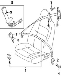 Foto de Cinturon de seguridad Regazo Hombros Original para Volvo S40 Volvo V50 Marca VOLVO Nmero de Parte 31320493