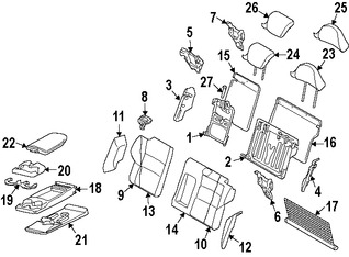 Foto de Cojin de respaldo de Asiento Original para Volvo S40 Volvo V50 Marca VOLVO Nmero de Parte 8621648