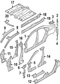 Foto de Refuerzo de Pilar A de Carroceria Original para Volvo S40 Volvo V50 Volvo C70 Marca VOLVO Nmero de Parte 8652401