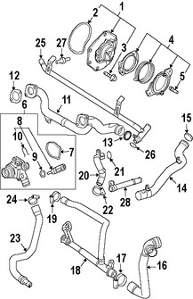 Foto de Tubo de Bypass de Refrigerante de Motor Original para Volvo XC90 Volvo S80 Volvo XC70 Volvo V70 Marca VOLVO Nmero de Parte 31293052