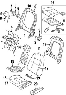 Foto de Respaldo de Asiento Original para Volvo V50 2008 2009 2010 2011 Marca VOLVO Nmero de Parte 39867321