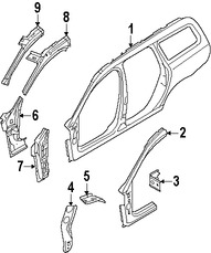 Foto de Pilar B de Carroceria Original para Volvo V70 Volvo XC70 Marca VOLVO Nmero de Parte 31349553