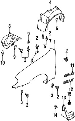 Foto de Protector de Guardafangos Original para Daewoo Lanos 1999 2000 2001 2002 Marca DAEWOO Nmero de Parte 96242551