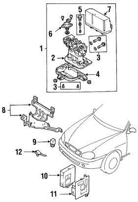 Foto de Rel Frenos ABS Original para Daewoo Lanos 1999 2000 2001 2002 Daewoo Nubira 1999 Marca DAEWOO Nmero de Parte 12088595