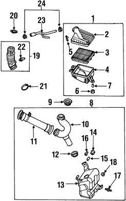 Foto de Manguera de Admisin de Aire del motor Original para Daewoo Lanos 1999 2000 2001 2002 Marca DAEWOO Nmero de Parte 96182233