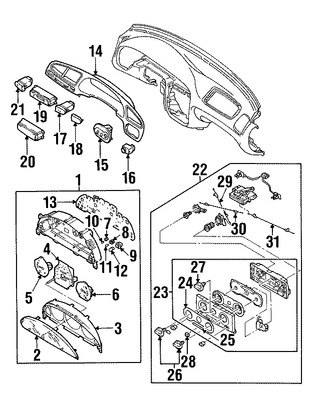 Foto de Cubierta de Panel de Instrumentos Original para Daewoo Lanos 1999 2000 2001 2002 Marca DAEWOO N�mero de Parte 96230804