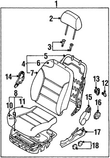 Foto de Asiento Original para Daewoo Lanos 2000 2001 2002 Marca DAEWOO N�mero de Parte 96286158