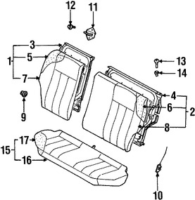 Foto de Cojin de respaldo de Asiento Original para Daewoo Lanos 2000 2001 2002 Marca DAEWOO Nmero de Parte 96298979