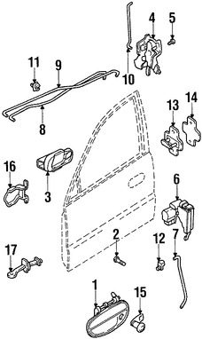 Foto de Manija interior de puerta Original para Daewoo Lanos 1999 2000 2001 2002 Marca DAEWOO N�mero de Parte 96238351