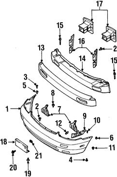 Foto de Absorbedor de impacto de gomaespuma del parachoque Original para Daewoo Leganza 1999 2000 2001 2002 Marca DAEWOO Nmero de Parte 96205768