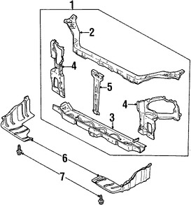 Foto de Guardasalpicaduras del soporte del radiador Original para Daewoo Leganza 1999 2000 2001 2002 Marca DAEWOO Nmero de Parte 96211758