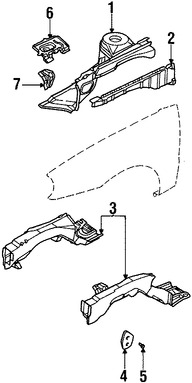 Foto de Conjunto de proteccion del guardafangos Original para Daewoo Leganza 1999 2000 2001 2002 Marca DAEWOO Nmero de Parte 96228309