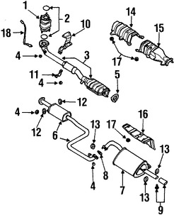 Foto de Silenciador Original para Daewoo Leganza 1999 2000 2001 2002 Marca DAEWOO N�mero de Parte 96352575